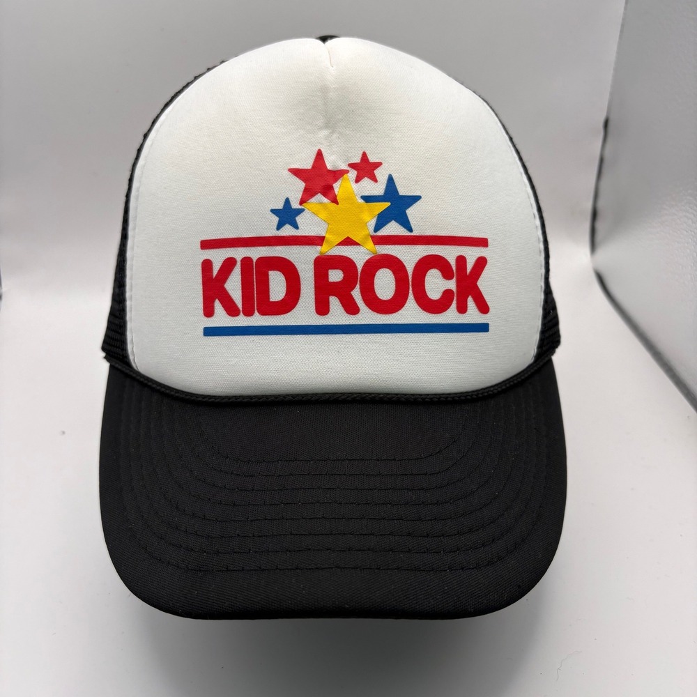 Kid Rock Trucker Hat Black White Snapback Mesh Cap Cobra One Size‎ Fits Most